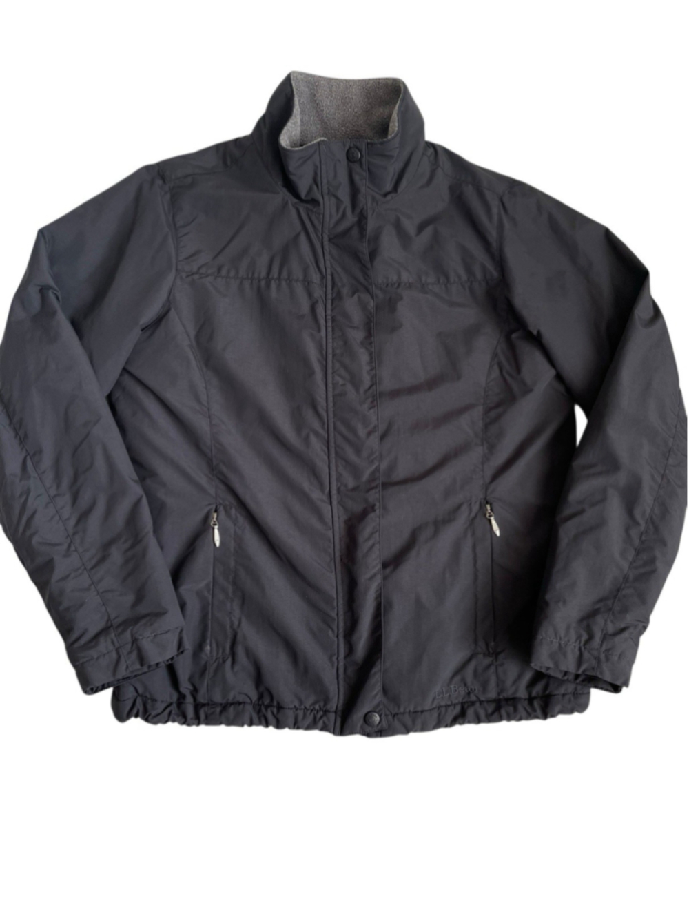LL BEAN Full Zip Jacket Women’s M Black Fleece Lined Thinsulate